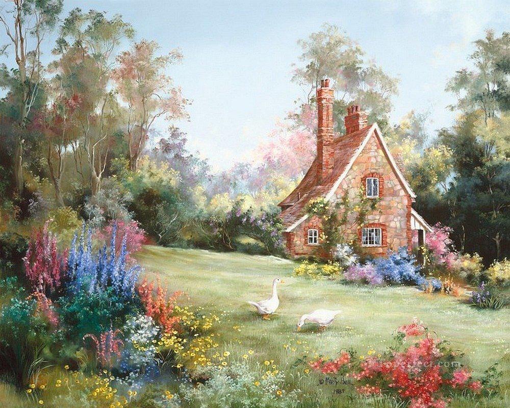 PLS13 beautiful landscape garden Oil Paintings